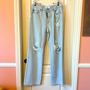KanCan Ripped Wide Leg Jeans size 11